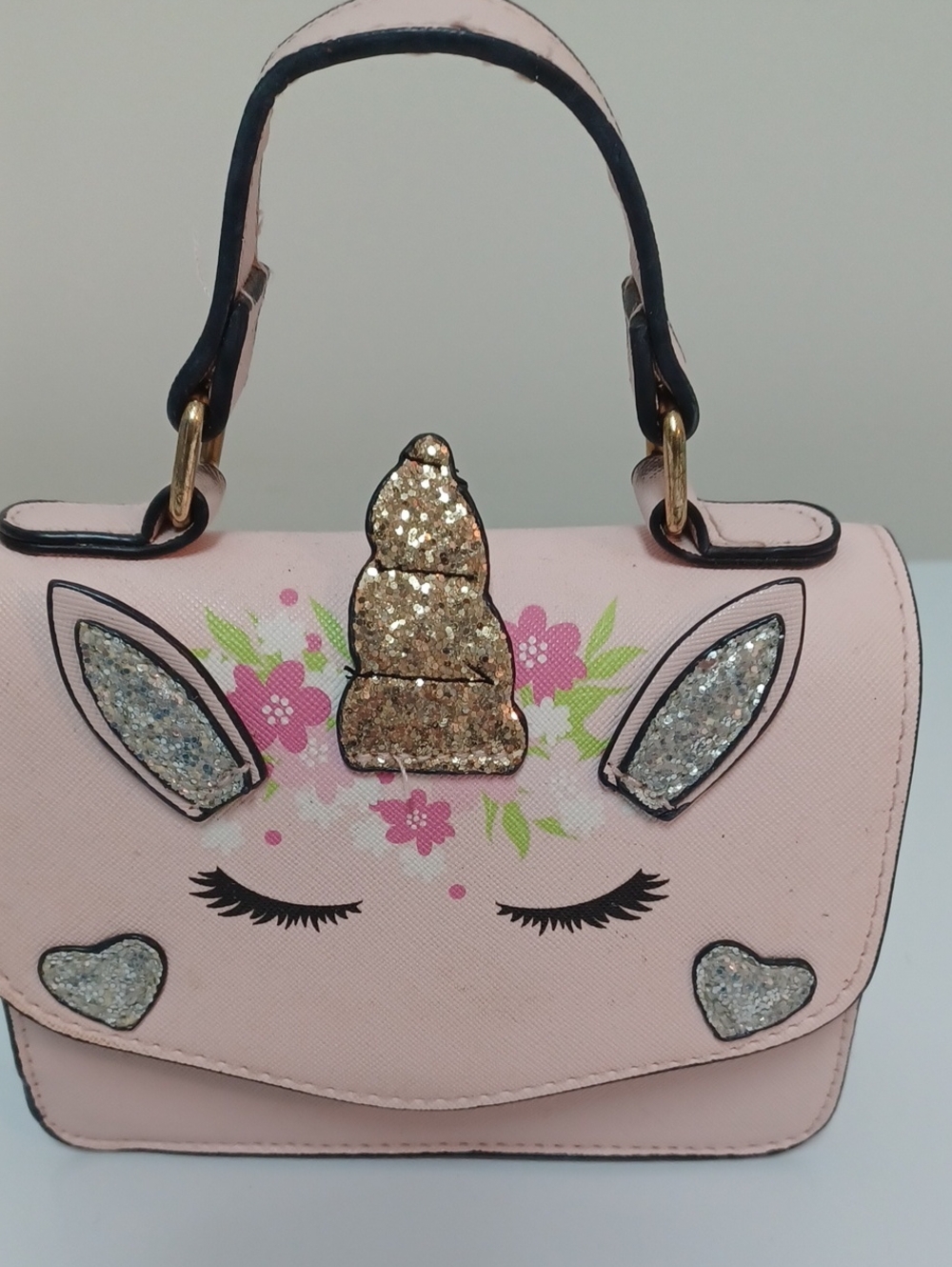 Pink Glitter Unicorn Crossbody Bag